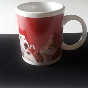Vintage Coca Cola Coffee Mug Santa & Snowman